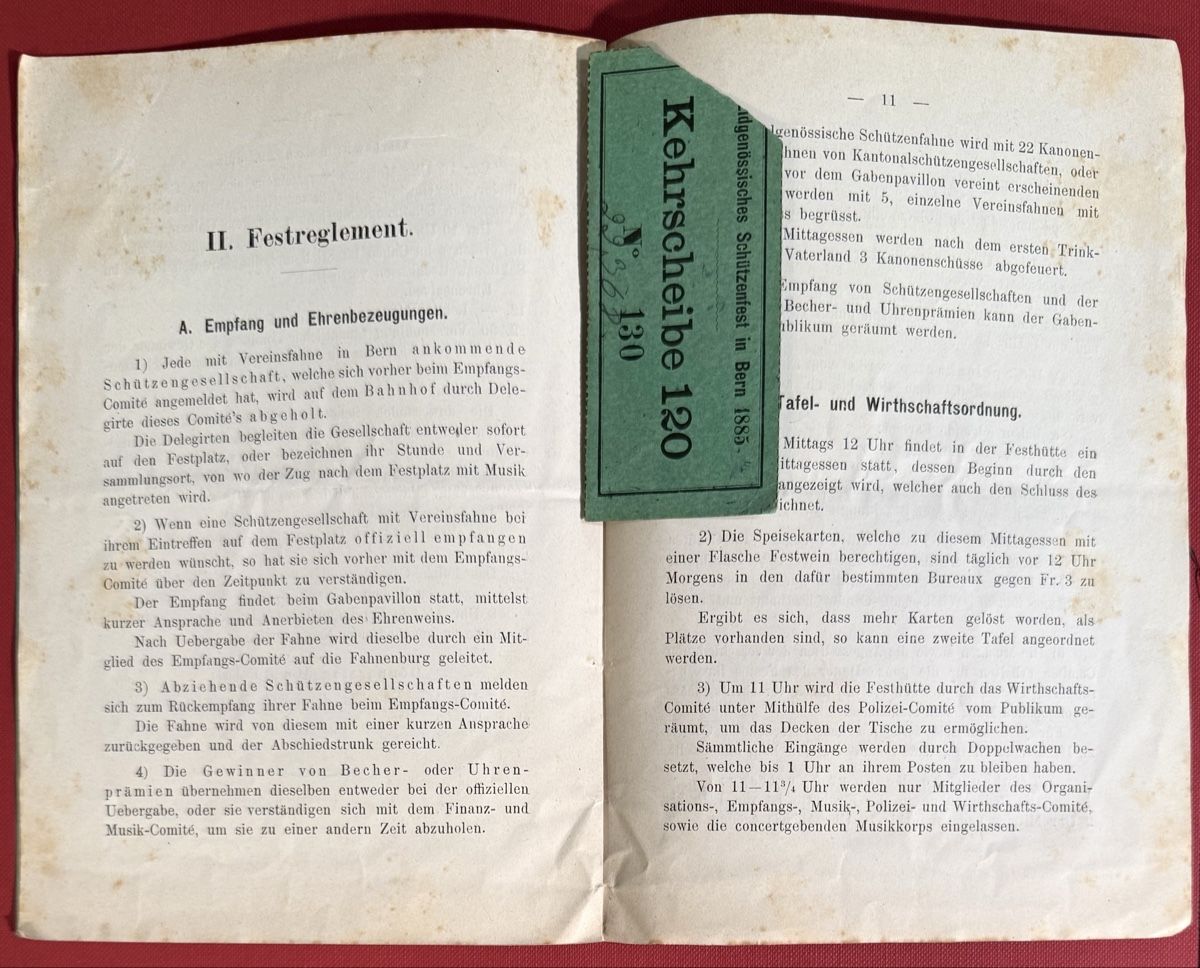 Livres: Eidg. Schützenfest in Bern 1885 Festprogramm u. -reglemen – D'occasion à Bern par felberunderground 3