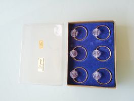 Ensemble de six ronds serviette vintage cristal Swarovski