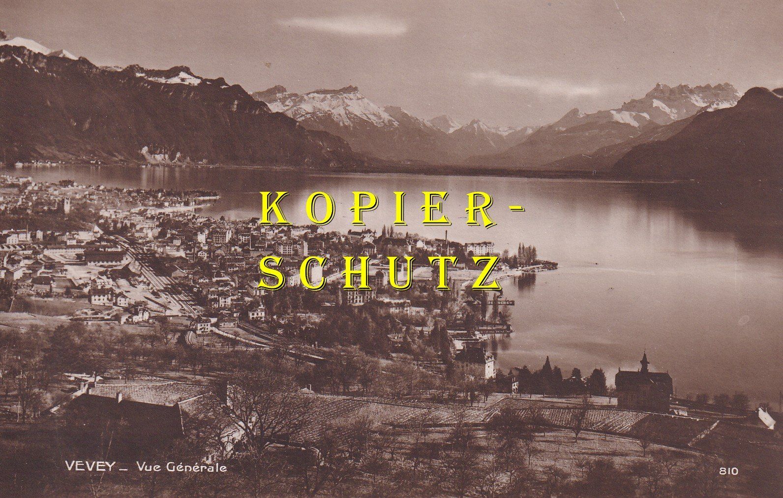 Cartoline postali: Vevey - Vue Générale /bc – Usato da Hombrechtikon venduto da Rudolf07