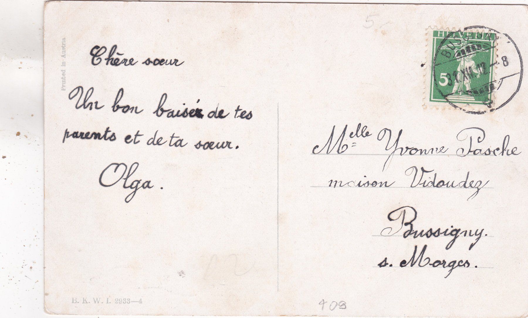 Cartoline postali: Kitsch Kind Rehbock Bonne Année 1912 – Usato da Herisau venduto da Lisegrat2008 1