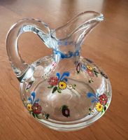 Antique petit vase verre décor floral