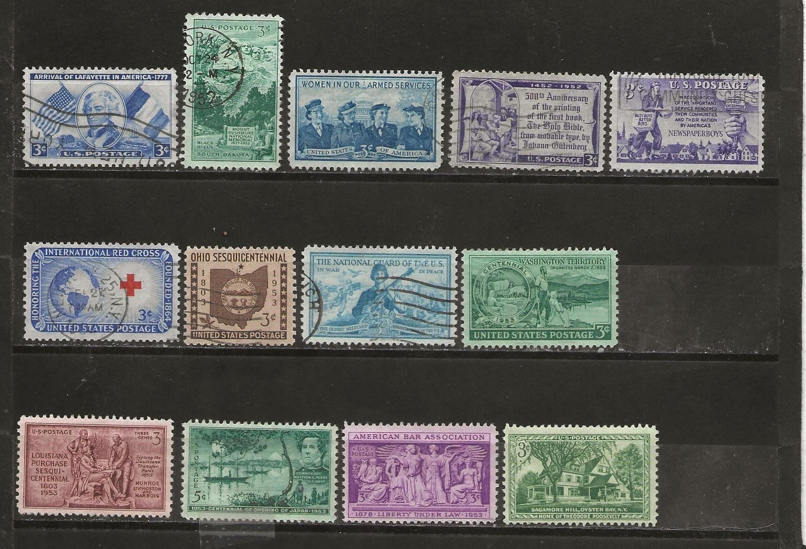 Alle Briefmarken: USA 1952 .... – Gebraucht aus Sion von PierreP01