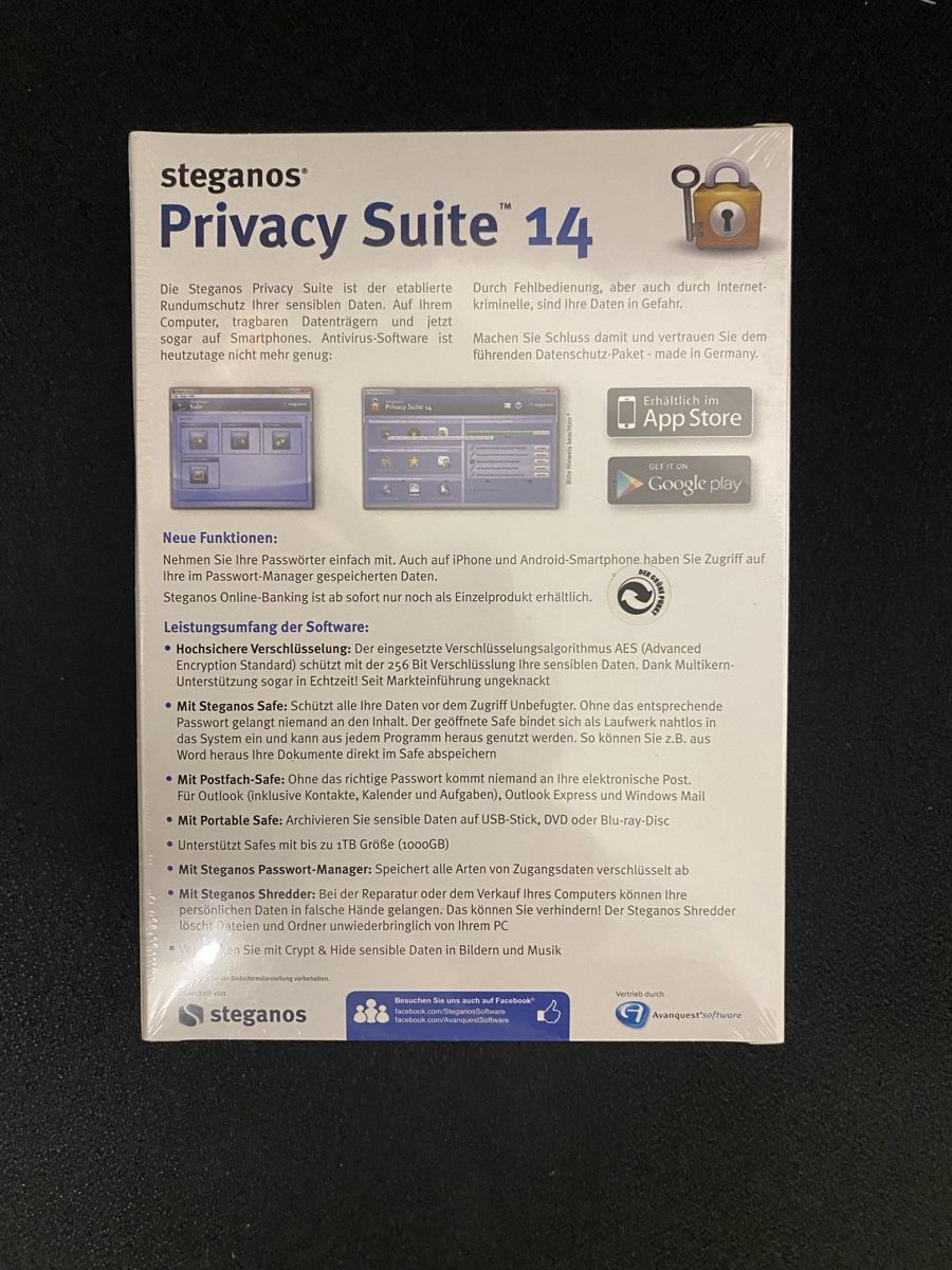 Software: Steganos Privacy Suite 14 - Virenschutz! – Nuovo e nell'imballaggio originale da Basel venduto da spider-loc 1