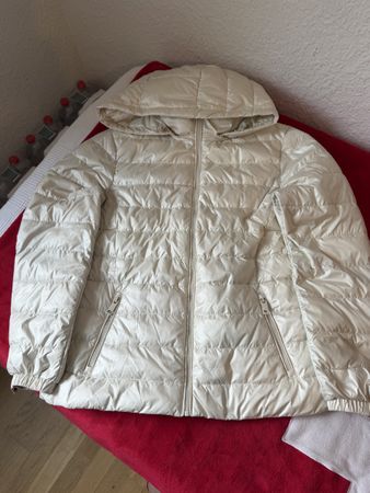 Steppjacke Massimo Dutti weiss mit Kapuze Grösse XL