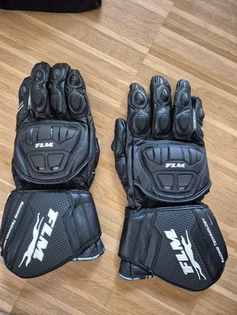 Motorradhandschuhe FLM schwarz Grösse 10.5