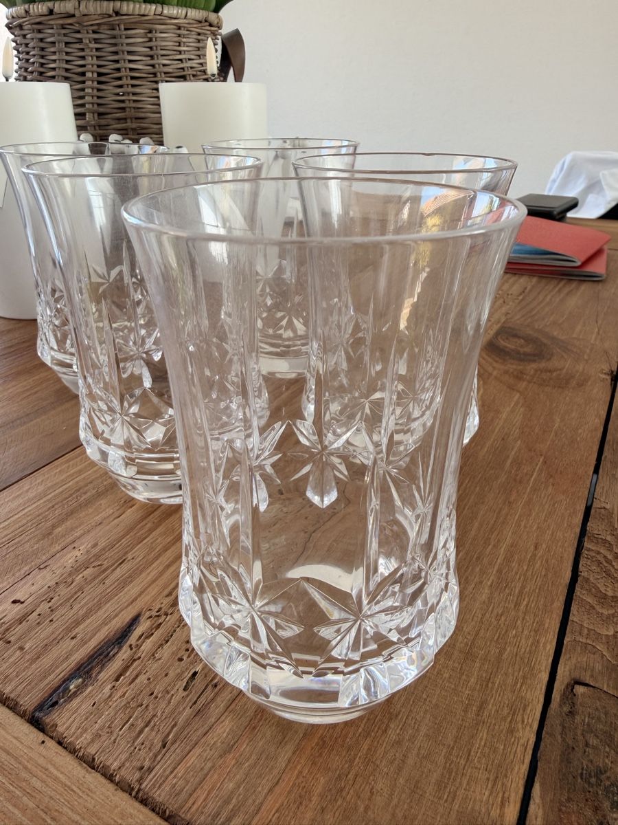 Bicchieri: 5 Kristallgläser / Wassergläser mit Sternmuster – Usato da Adligenswil venduto da mypremium-shop 2