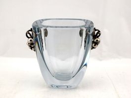 Vase scandinave Strömbergshyttan Einer Dragsted verre argent
