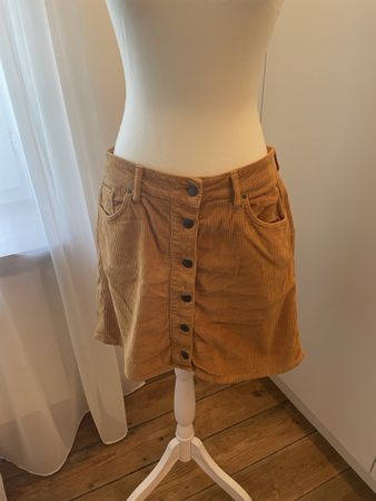 Cord-Rock Mavi Jeans Co senfgelb mit Knopfleiste Grösse 40