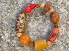 ECO Armband handarbeit, Bernstein, Bakelite, Bioharze etc.