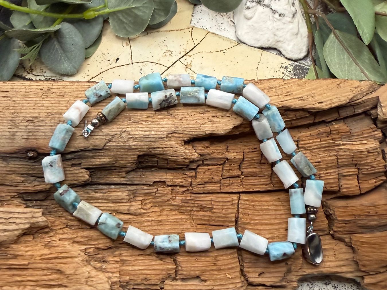 Ketten: Collier Mit rohem Larimar – Neu (gemäss Beschreibung) aus Luzern von S.Kern01 2