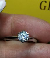 Bague argent avec diamant de moissanite 0,5 ct certifié GRA