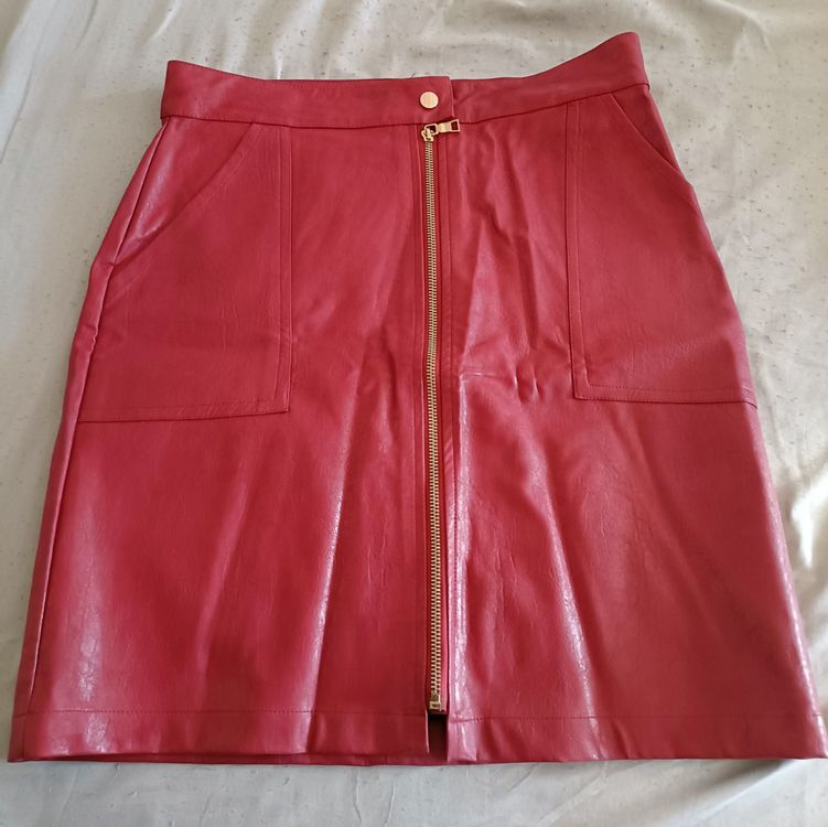 Mini Jupe Noire Simili Cuir à Clous - Taille 8 - Look Rock & Élégant