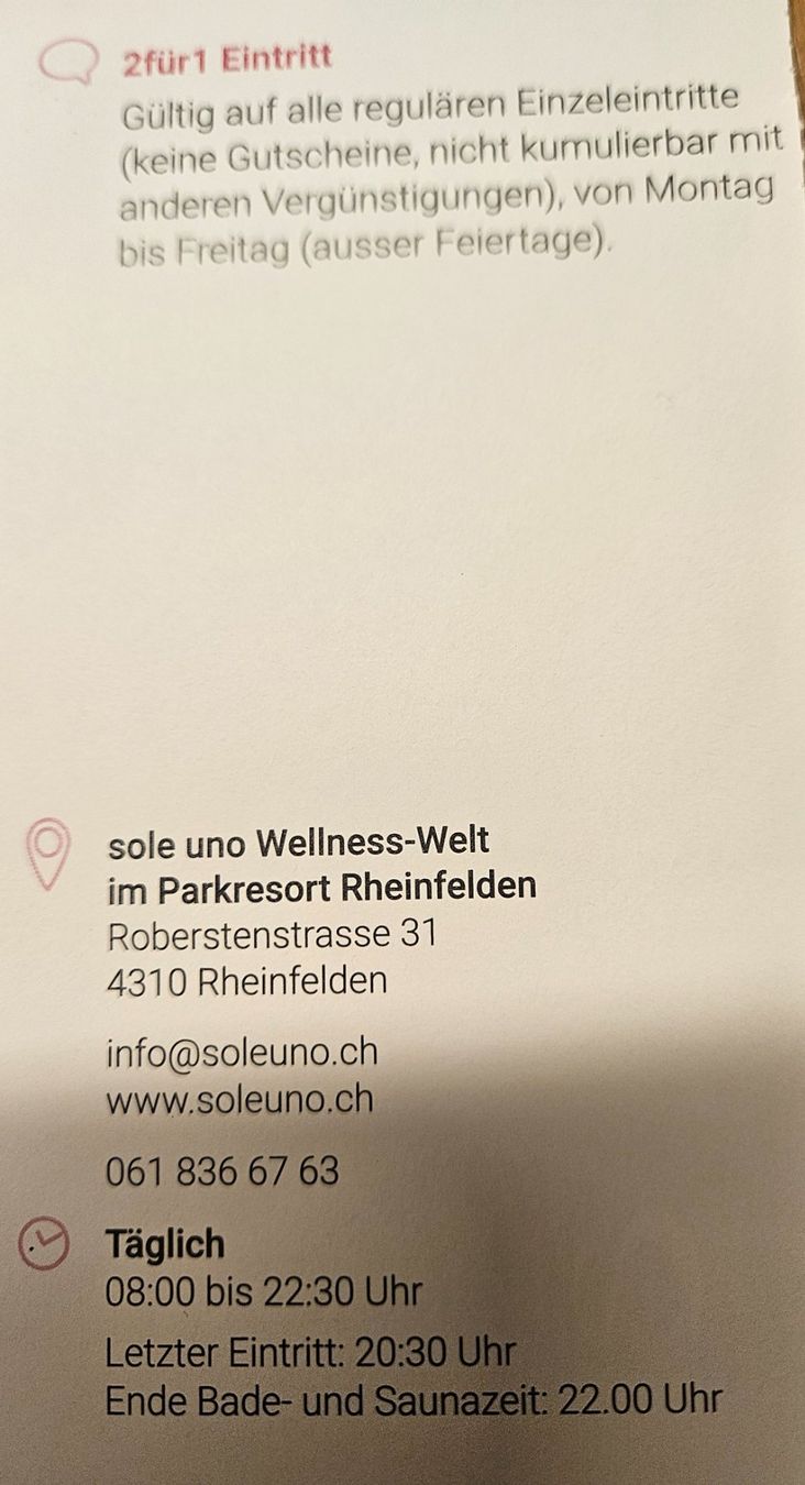 Gutscheine: Sole Uno 2 für 1 – Neu (gemäss Beschreibung) aus Uezwil von Jasmin_ 1