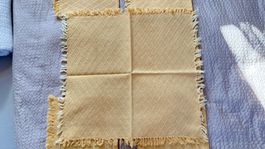 6 Stck Servietten gelb Vintage mit Fransen