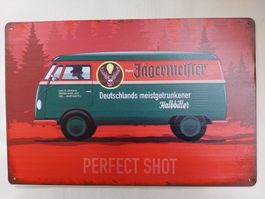 Jägermeister VW Bulli Blechtafel / Blechschild Bulli