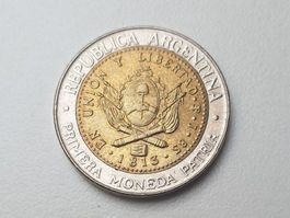 🇦🇷 Argentina 1 Peso Bimetall 2013 200 years of coinage UNC