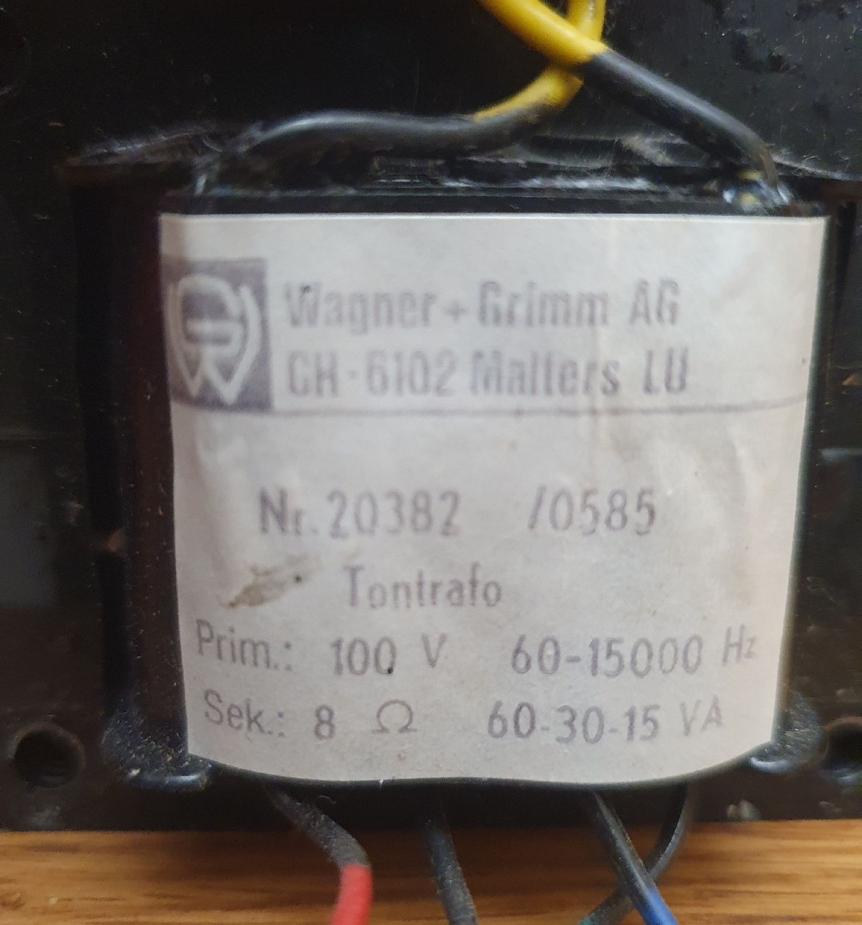 Componenti elettronici: 2 Stück WAGNER & GRIMM Tontrafo – Usato da Pfäffikon ZH venduto da edwinstarr1 2
