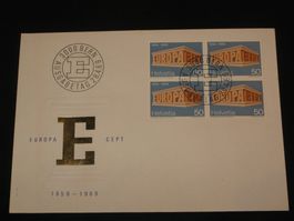 Werbemarken Europa FDC 1969 Nr. 467 4-Block "Säulenhalle"
