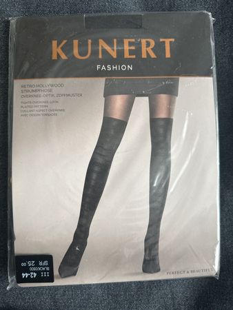 Kunert Strumpfhose Gr. III 42-44 Schwarz Zopfmuster Neu