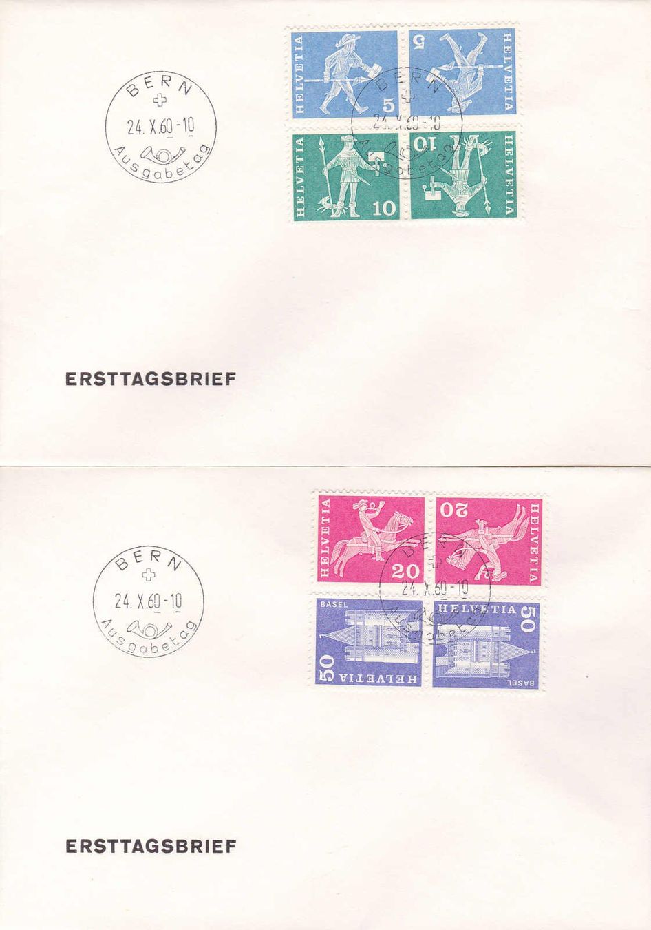 Tutti i francobolli: 1966, postgeschichtliche Motive, auf 4 mit "Ersttagsbrief" – Usato da Wenslingen venduto da riger11 1