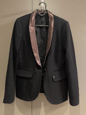 Edc by Esprit Damenblazer, Gr. S, Schwarz, Pailletten