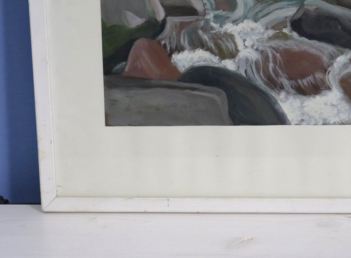 Dipinti: Walter Sommerauer 1909-1999, Tempera "Maggia bei Bignasco" – Usato da Zug venduto da Kunst-Fundgrube 8
