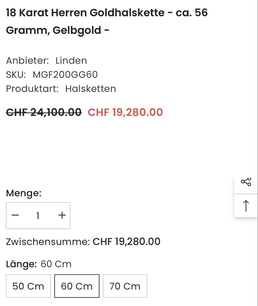 Catenine: Panzer- Goldkette 750 Echtgold 18 Karat – Usato da Neuenkirch venduto da BonndorraCharms1 8