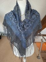 Blauer Fransen-Schal, neuwertig, super für den Sommer!