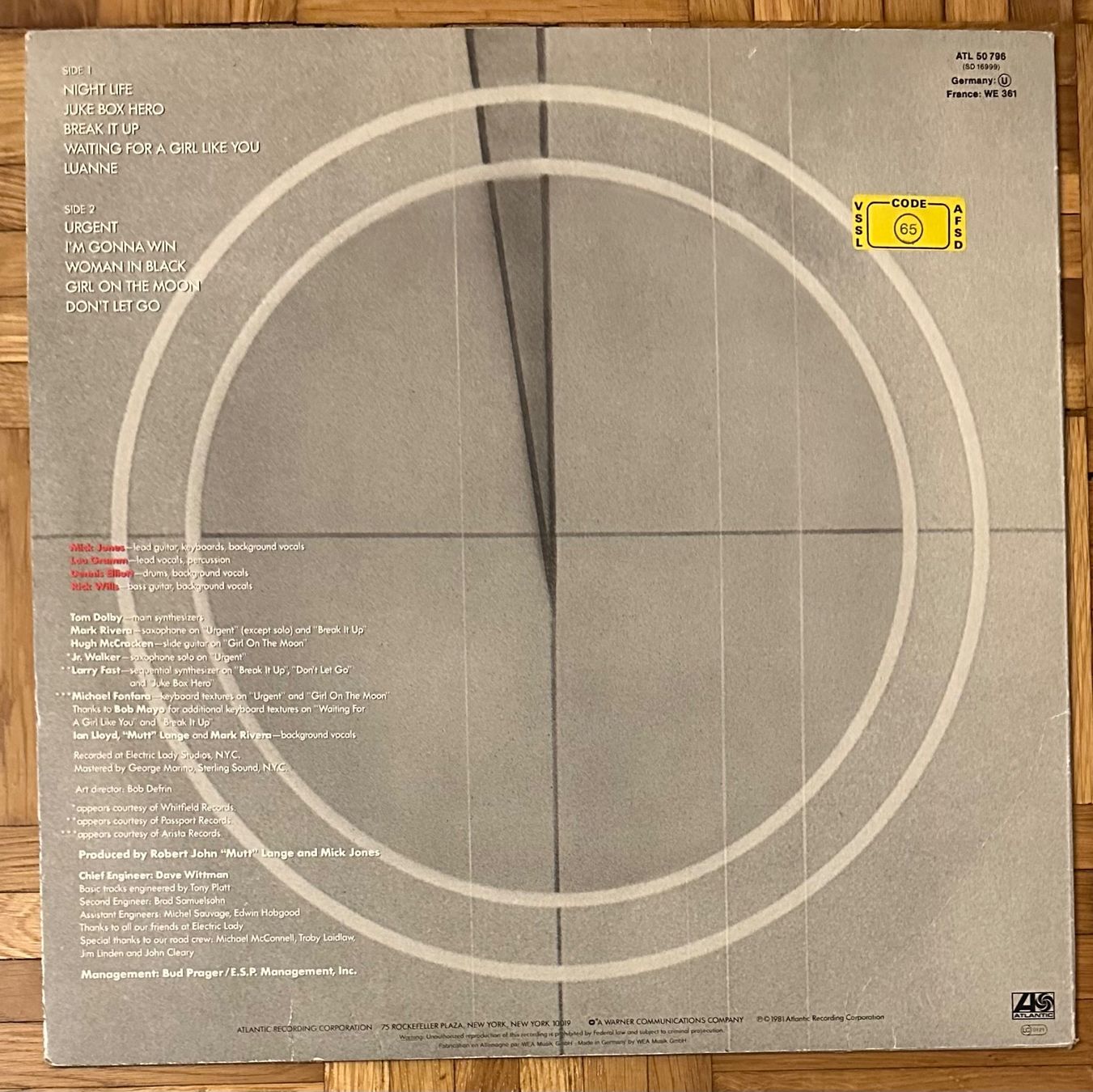 Schallplatten: LP - Foreigner - 4 – Gebraucht aus Breganzona von  1