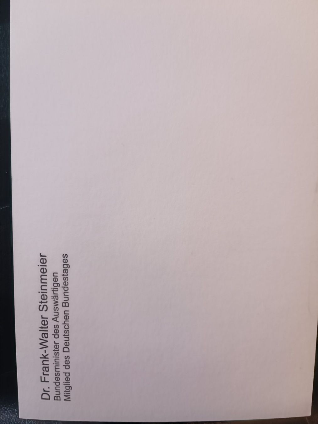 Autografi: Frank-Walter Steinmeier - handsigniert – Usato da Menziken venduto da Artographs 1