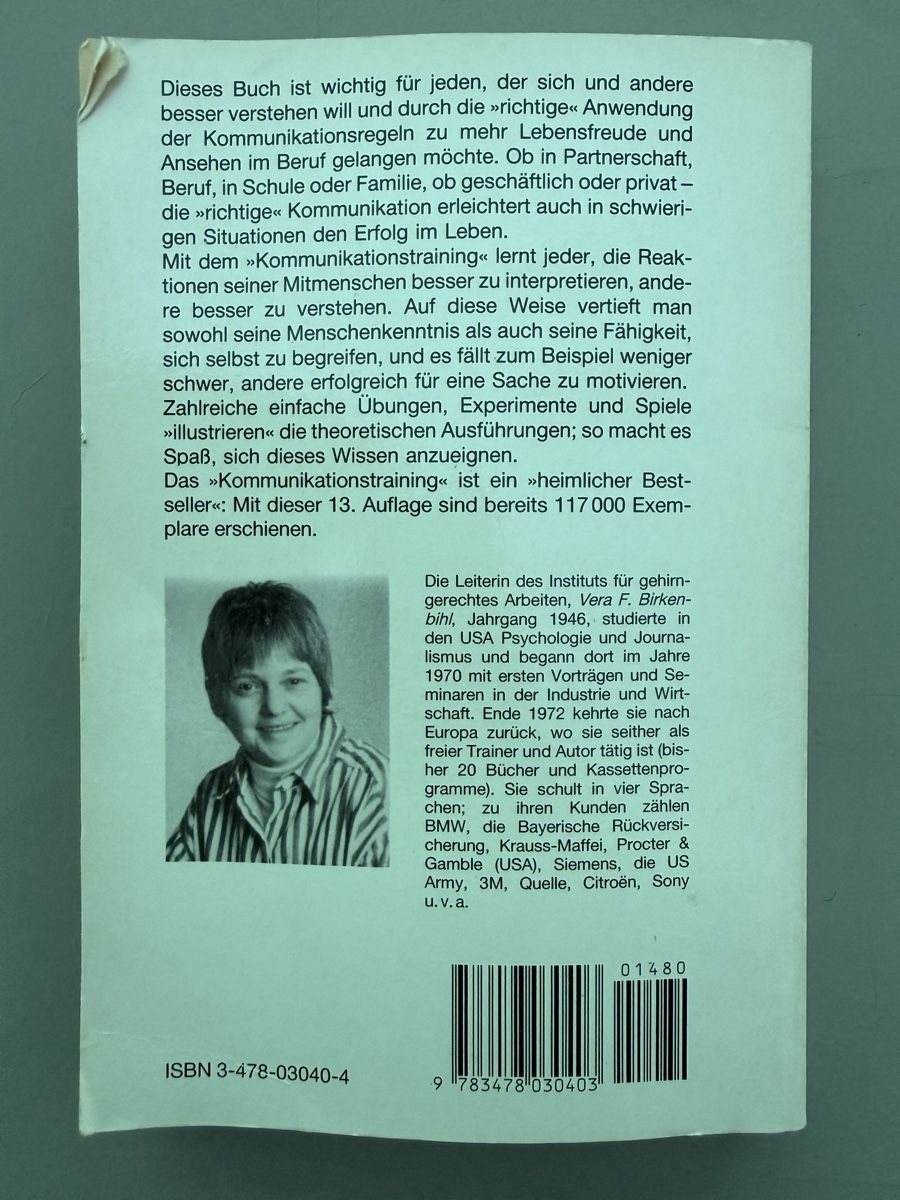 Libri: ////Kommunikationstraining Vera Birkenbihl//// – Usato da Birmenstorf AG venduto da Pat_roll. 1