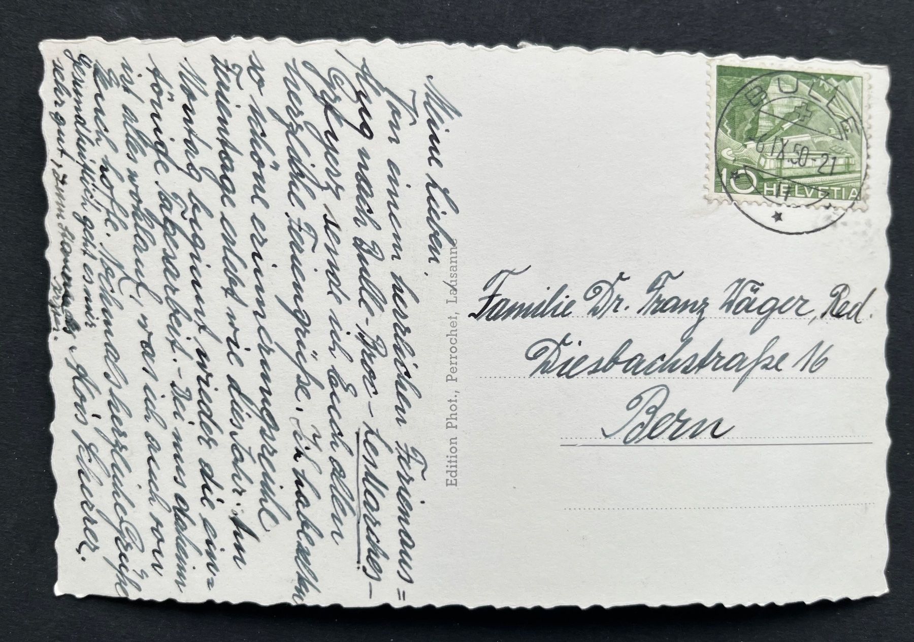 Cartoline postali: Bulle, Vue d‘ Avion/ ca, 1940 – Usato da Ostermundigen venduto da DaxKarten-75 1