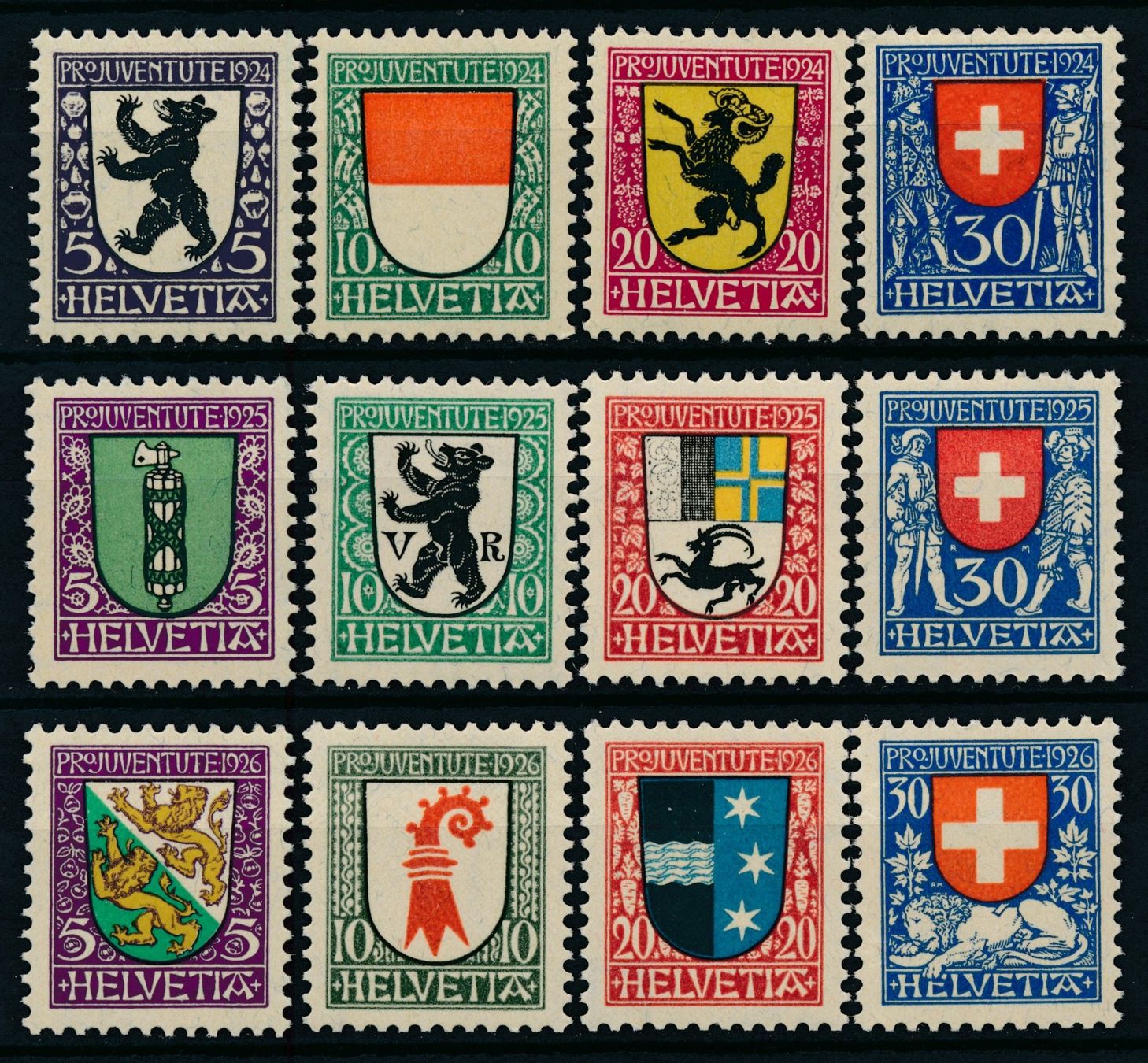 Tutti i francobolli: Pro Juventute Serien 1924 - 1926 ** – Nuovo (secondo la descrizione) da Bonau venduto da Profila3