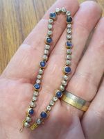 Kostbares 1960/70er Blautopase/Diamanten Armband 750er Gold
