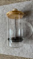 Kaffeepresse Glas Bambus Deckel neu French Press