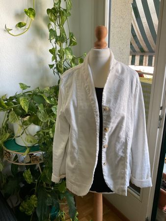 Merveilleux blazer blanc en lin MAMA B, t. M