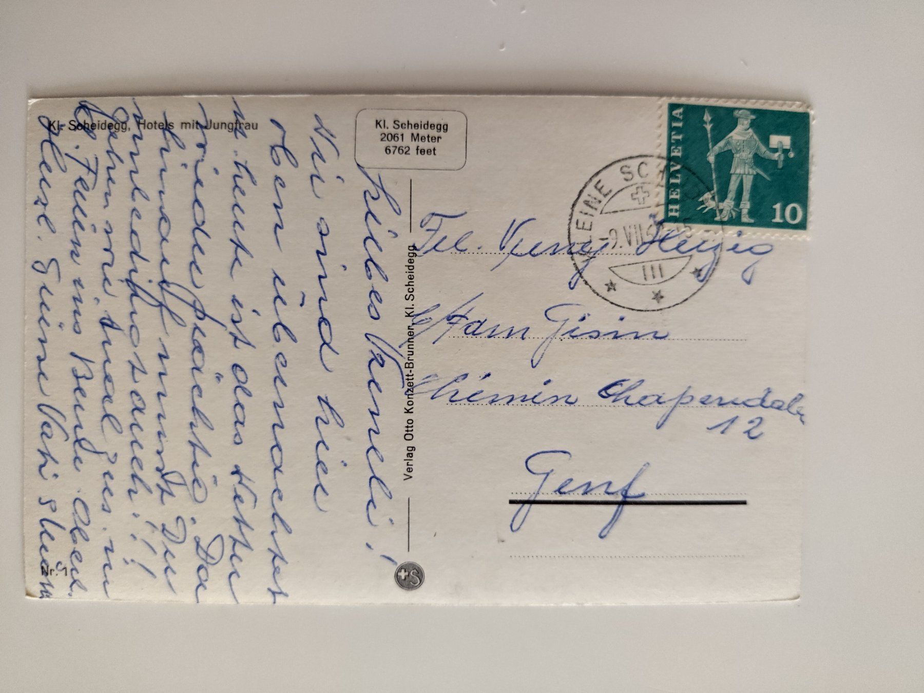 Cartoline postali: Kl. Scheidegg Hotel mit Jungfrau Bahn – Usato da Ohmstal venduto da Lebensfreude05 1