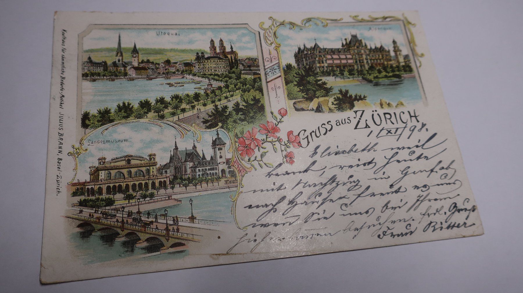 Ansichtskarten: Gruss aus Zürich 1898 – Gebraucht aus Cormoret von Pascalll2001 1