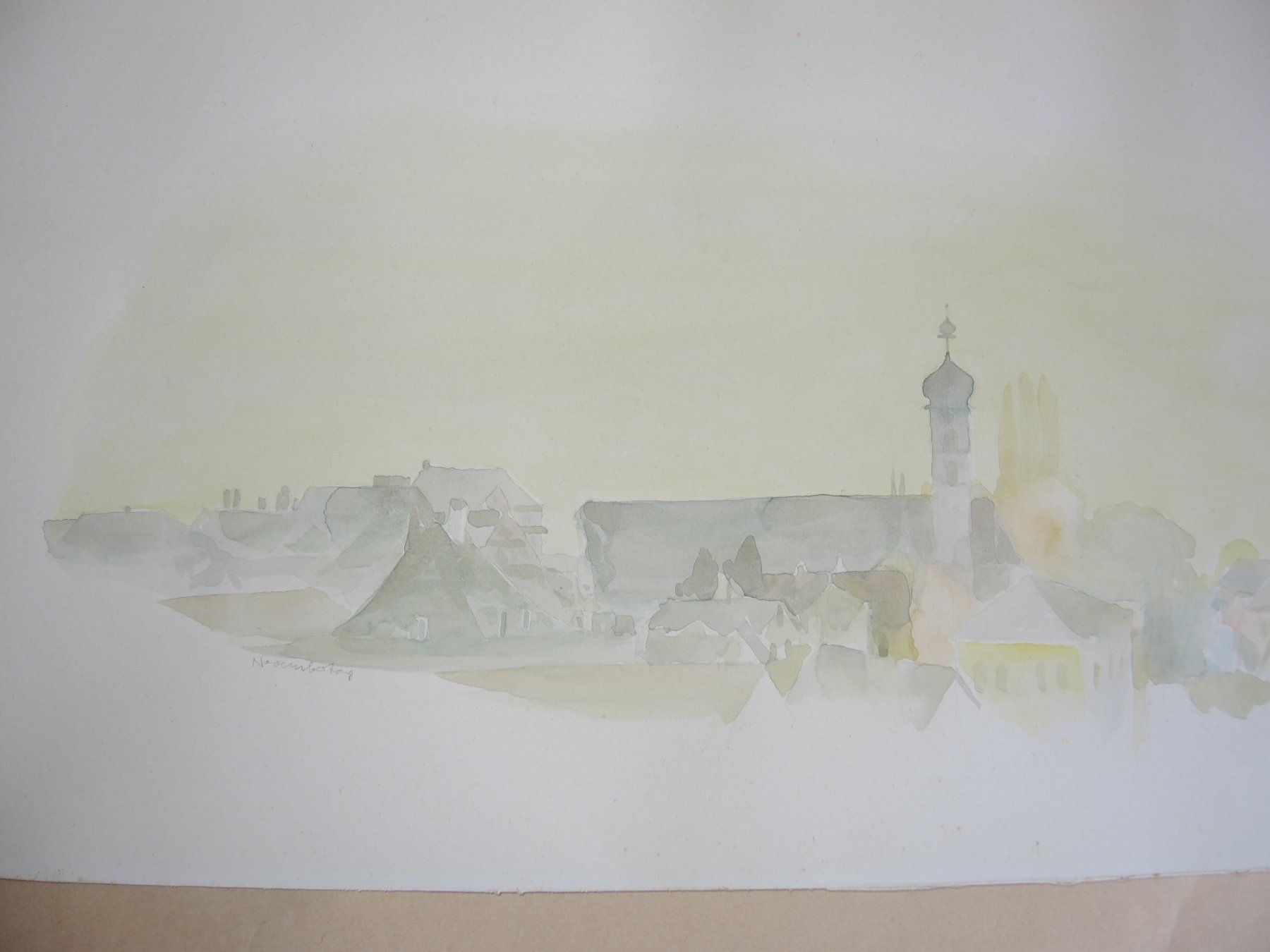 Poster & Bilder: Aquarell Kolumbanskirche Rorschach Kirche signiert Sutter – Gebraucht aus Rorschach von maeck8 2