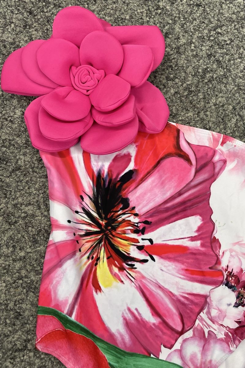 Costumi da bagno & Bikini: Pink Blumen Badeanzug, One-Shoulder - Grösse L! – Nuovo (secondo la descrizione) da Au ZH venduto da Jaggy4 3