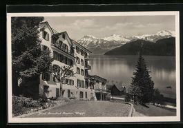 AK Weggis, Hotel Strandbad Baumen, 1929