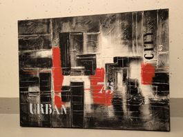 Abstrakte Stadt-Kunst auf Leinwand, "Urban City"
