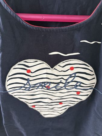 Débardeur Okaïdi bleu coeur "smile" taille 158cm