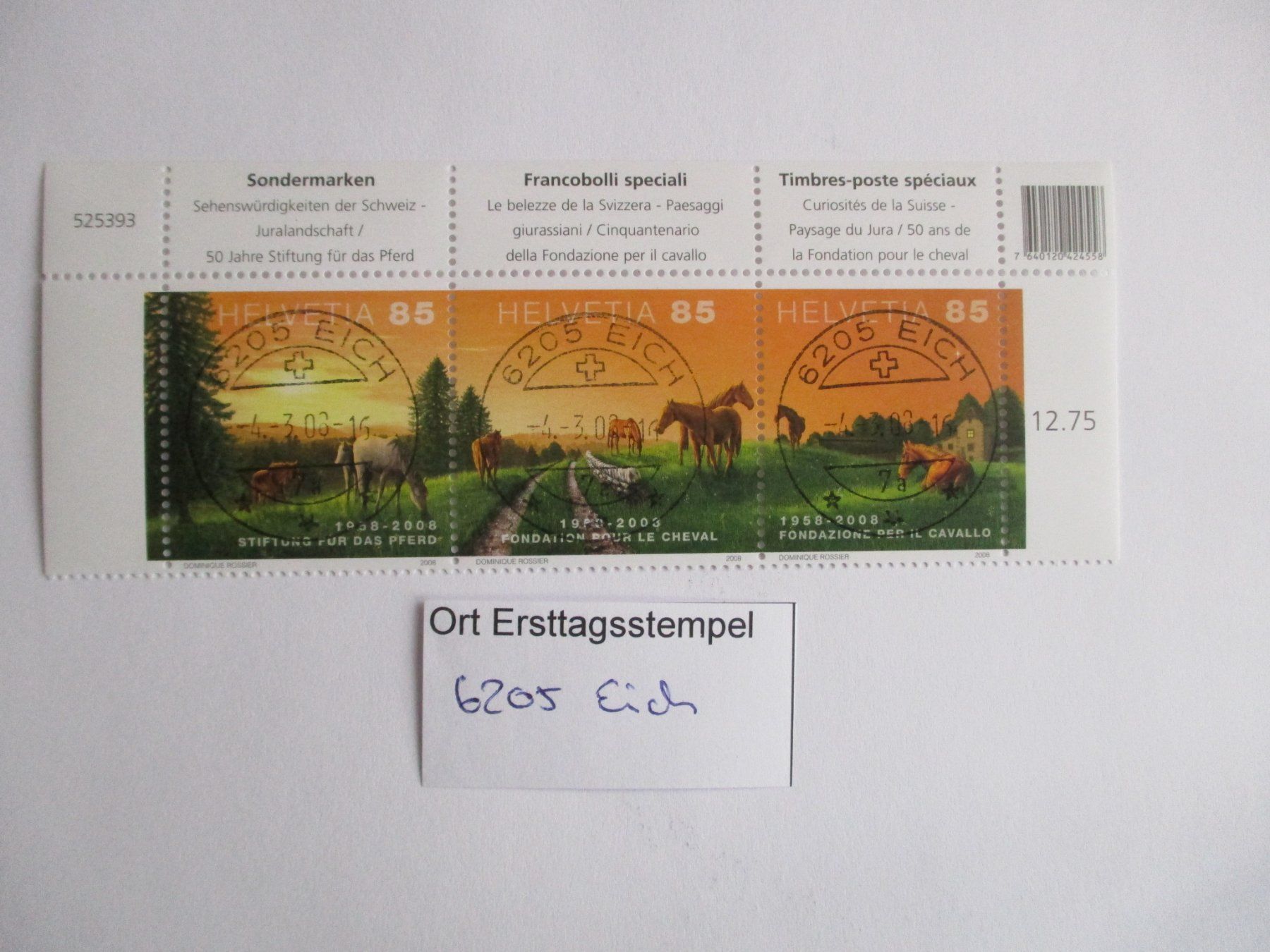 Alle Briefmarken: Zusammenhängend mit Ort Ersttagsstempel 6205 Eich – Gebraucht aus Langnau b. Reiden von Aktuell88