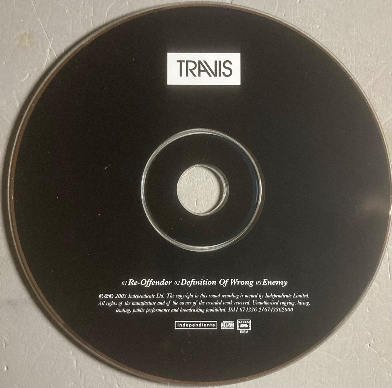 CDs: TRAVIS - RE-OFFENDER – D'occasion à Poliez-Pittet par Newtown-Records 1