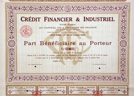 Crédit Financier & Industriel SA, Paris - 1912