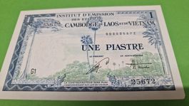 Asiatische Banknote: 1 Piastre - Kambodscha, Laos, Vietnam