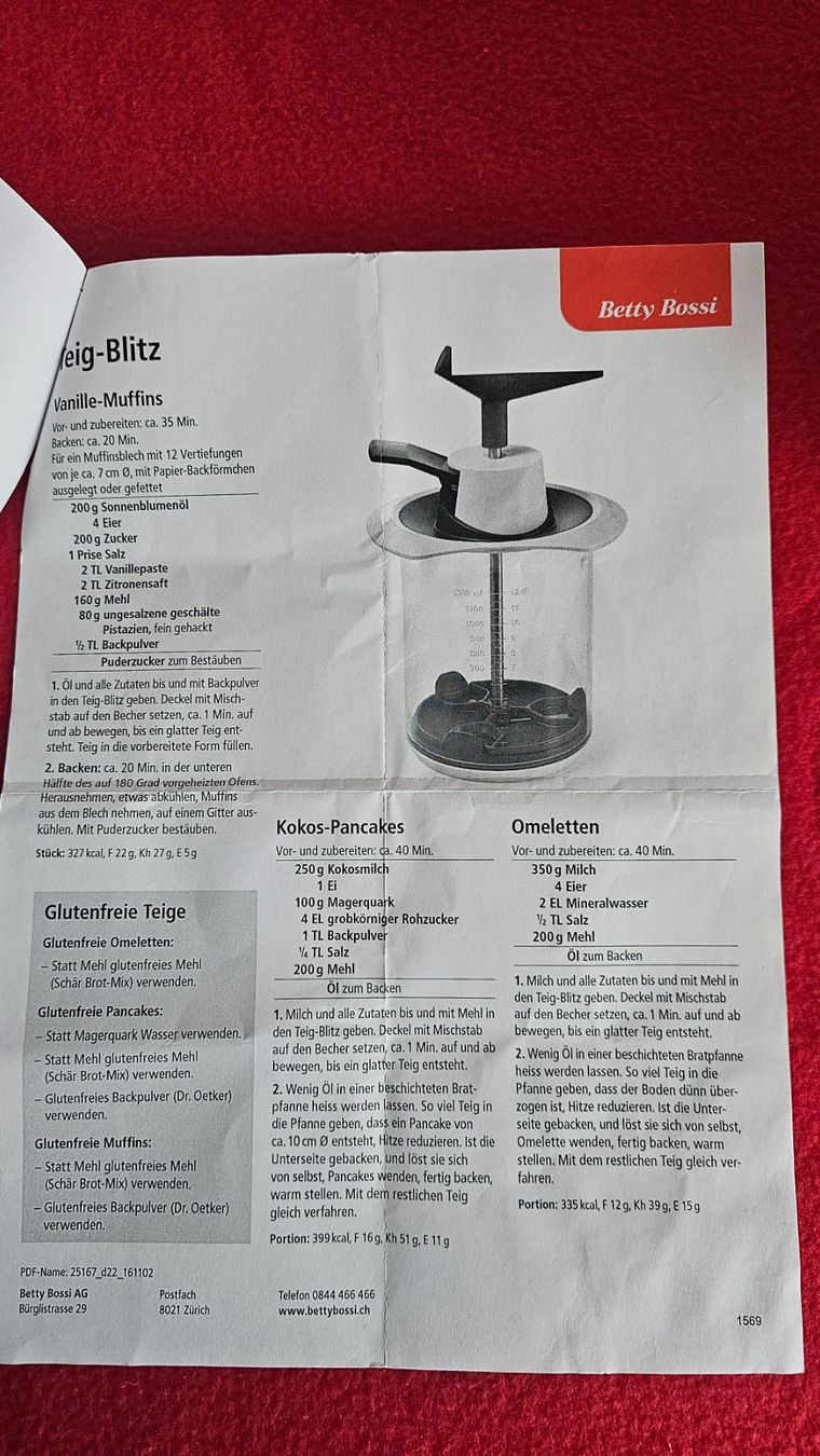 Betty Bossi Elettrodomestici da cucina: *Betty Bossi * Teig-Blitz Neu – Nuovo (secondo la descrizione) da Bronschhofen venduto da Xena37 2