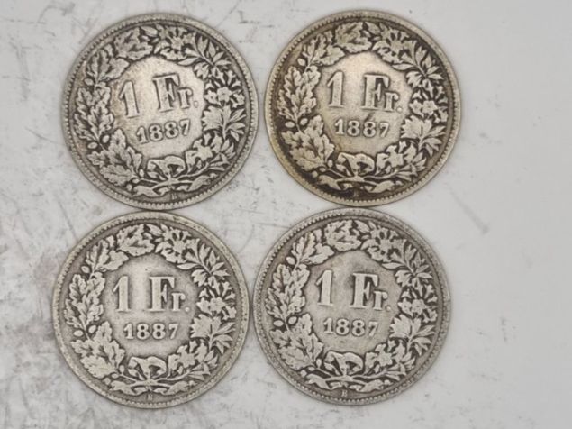 Tutti le monete: 1 FR 1887 Lot 4 Stück – Usato da Bure venduto da chap981