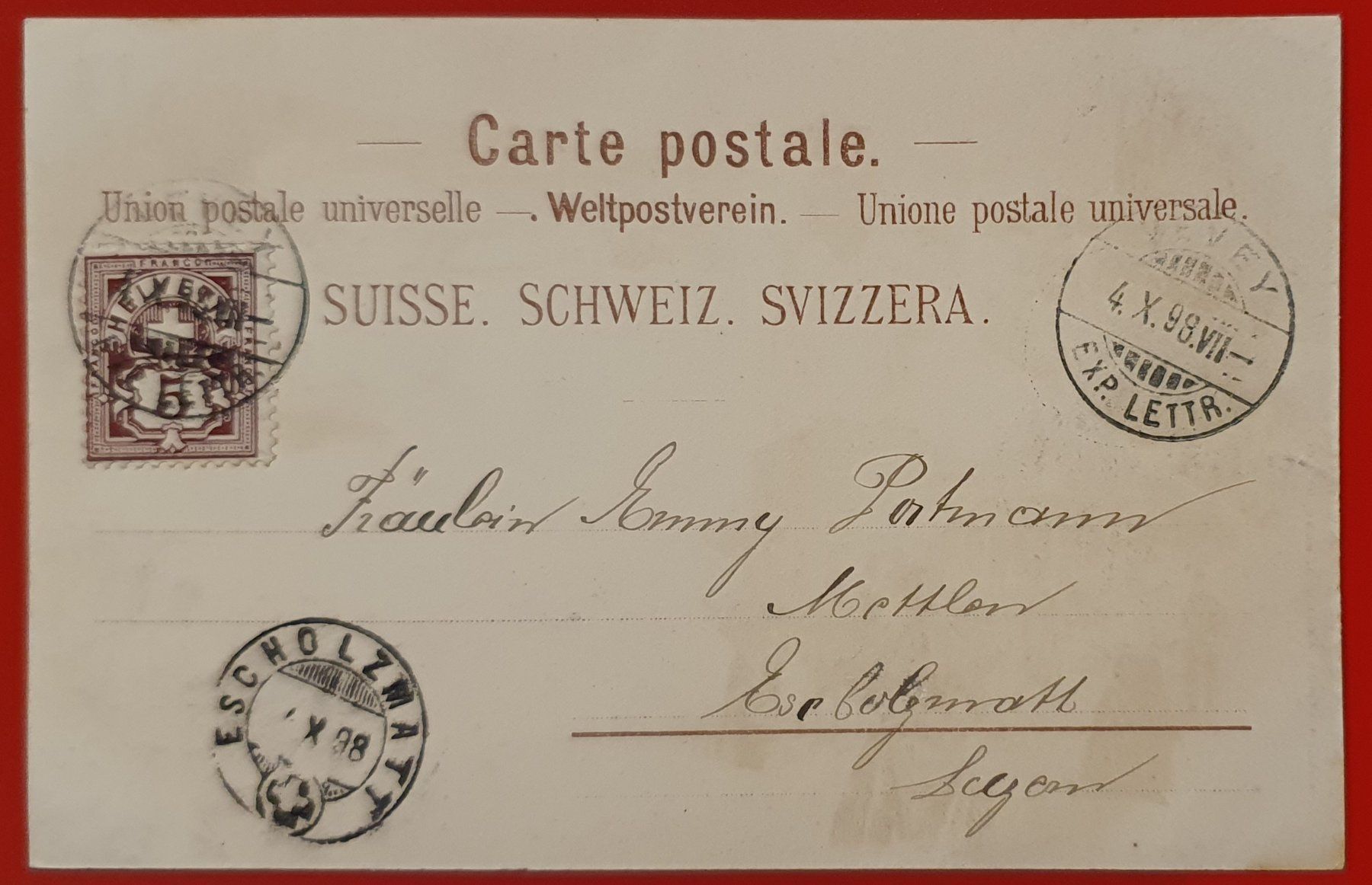 Ansichtskarten: Souvenir de Vevey 1898 – Gebraucht aus Kreuzlingen von Rschweiz1 1